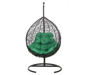 Подвесное кресло Tropica Black Зеленая подушка