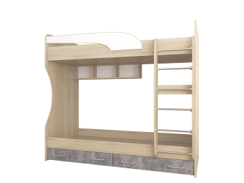 Кровать двойная Лофт Детская Колибри (ателье светлое)