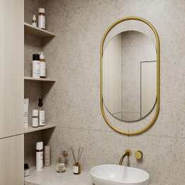 Дизайнерское настенное зеркало GENGLASS Evelix S в металлической раме