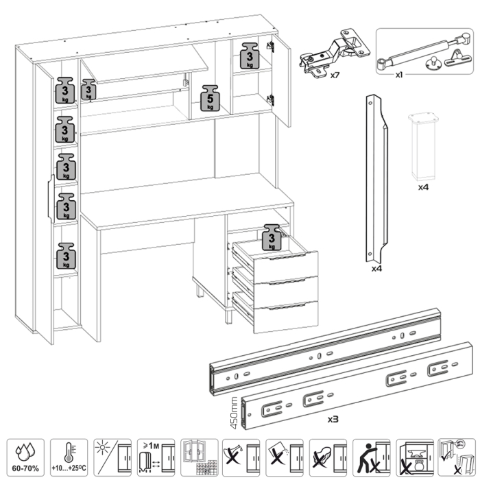 Прямые компьютерные столы, Рабочий стол Mobi Комфорт 12.95N