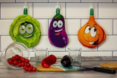 Прихватки кухонные STRAMIX Овощи на позитиве, набор из 3 шт.