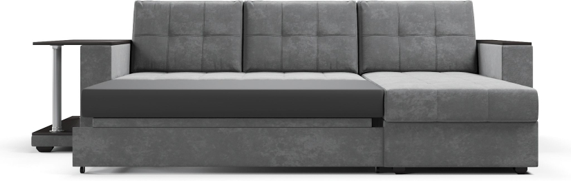 Диван-кровать угловой со столом Атланта Классик 145, велюр