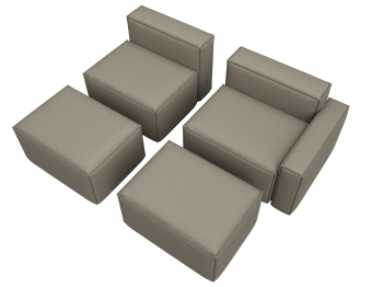 Диван угловой модульный Лига-063 угол правый, экокожа GRIFON