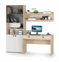 Рабочий стол с полкой и шкафом Бостон № 37