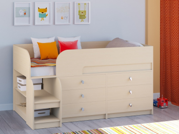 Кровать-чердак Астра 9 V3 Дуб молочный