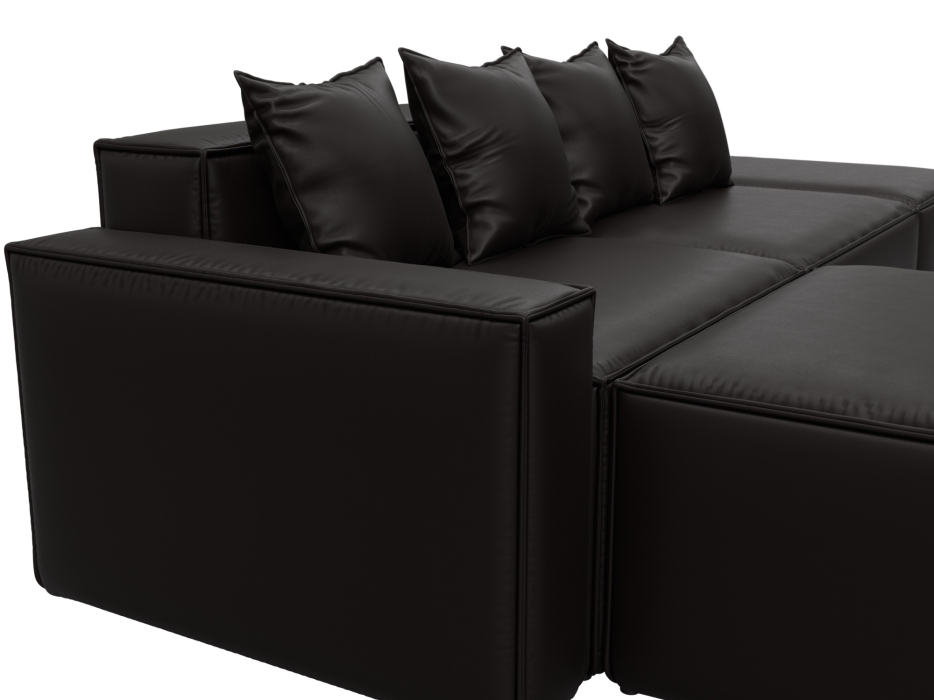 Диваны угловые в гостиную, Диван угловой модульный Лига-063 угол левый, экокожа GRIFON