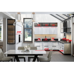 Кухня модульная угловая Этна. Комплект 2.6х2.1 м, софт вайт