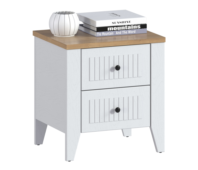 Спальные гарнитуры, Набор для спальни Монтана Белый Альпийский,Дуб Гамильтон/МДФ Дуб Белый