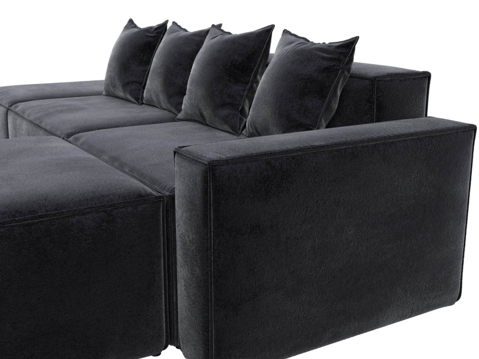 Диваны угловые в гостиную, Диван угловой модульный Лига-063 угол правый, велюр TOWER