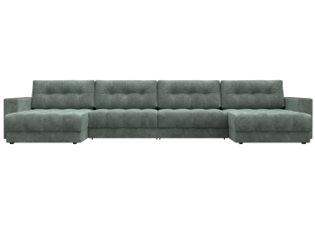 Диван П-образный с декором Лига-049 НПБ Лонг, велюр BRUT