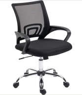 Офисная мебель, Кресло для персонала Аура, черный, с механизмом качания