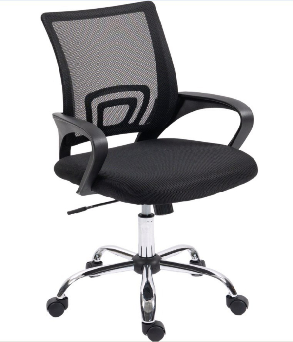 Офисная мебель, Кресло для персонала Аура, черный, с механизмом качания