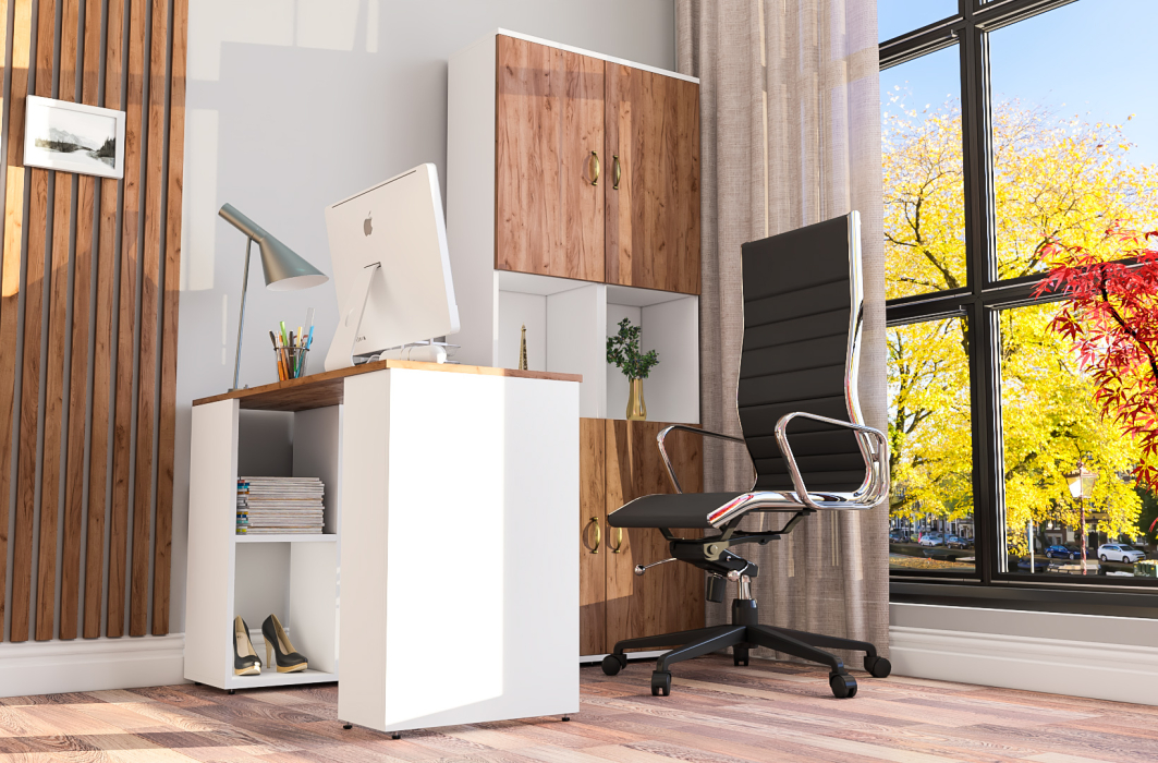 Домашние кабинеты, Лидер-8 письменный стол-трансформер и два пенала Лидер-8.