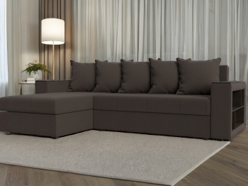 Диван угловой Дубай Лайт левый угол, рогожка Амур