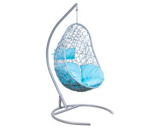 Подвесное кресло Leset Ажур, каркас Серый металлик, подушка Бирюза яркая