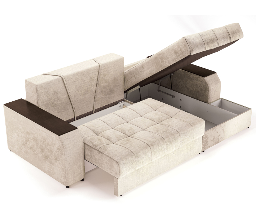 Диваны угловые в гостиную, Угловой диван-кровать Лас-Вегас правый, шенилл