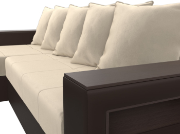 Диван угловой Дубай Лайт, микровельвет/экокожа, левый угол