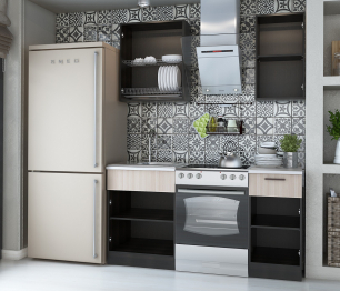 Кухня Дуэт Дуб феррара/Ясень шимо светлый