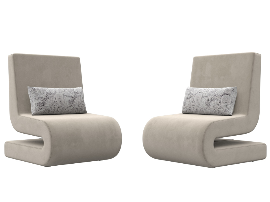 Кресло для отдыха, Кресло Волна (2 шт.), микровельвет