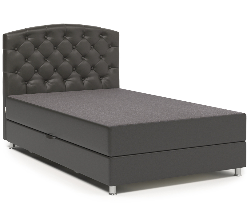 Мягкая кровать, Кровать тахта Премиум 140 с подъемным механизмом, рогожка / экокожа