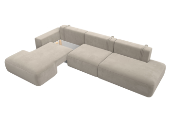 Диван угловой Лига-036 Модерн Лонг левый угол, микровельвет