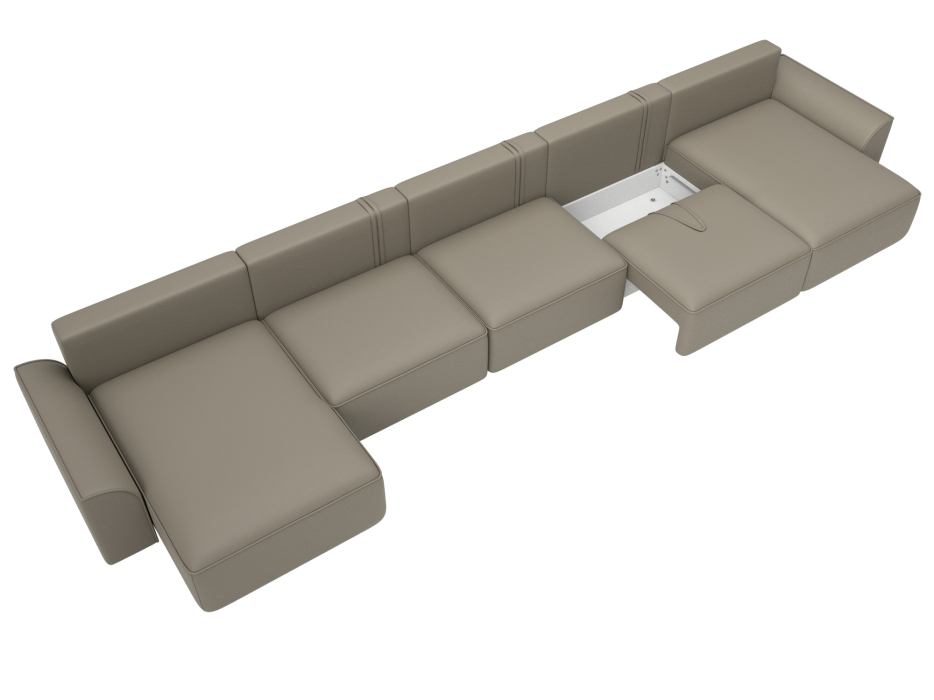 Диваны еврокнижки, Диван П-образный Лига-048 НПБ МегаЛонг, экокожа GRIFON