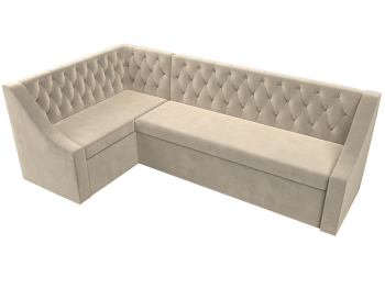 Кухонный угловой диван Мерлин левый угол микровельвет