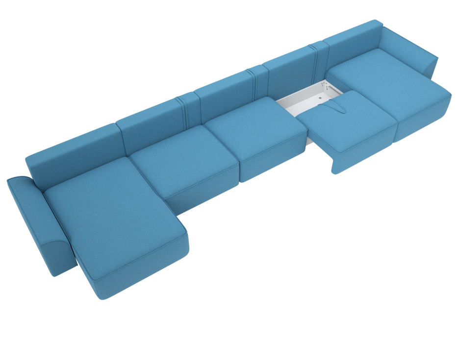 Диваны еврокнижки, Диван П-образный Лига-048 НПБ МегаЛонг, рогожка Амур