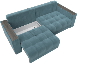 Диван прямой с декором Лига-049 НПБ, велюр SEVEN