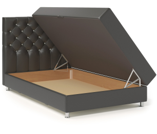 Кровать тахта Шармэль Люкс 90 с подъемным механизмом, рогожка/ экокожа