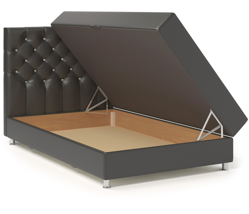 Мягкая кровать, Кровать тахта Шармэль Люкс 90 с подъемным механизмом, рогожка/ экокожа