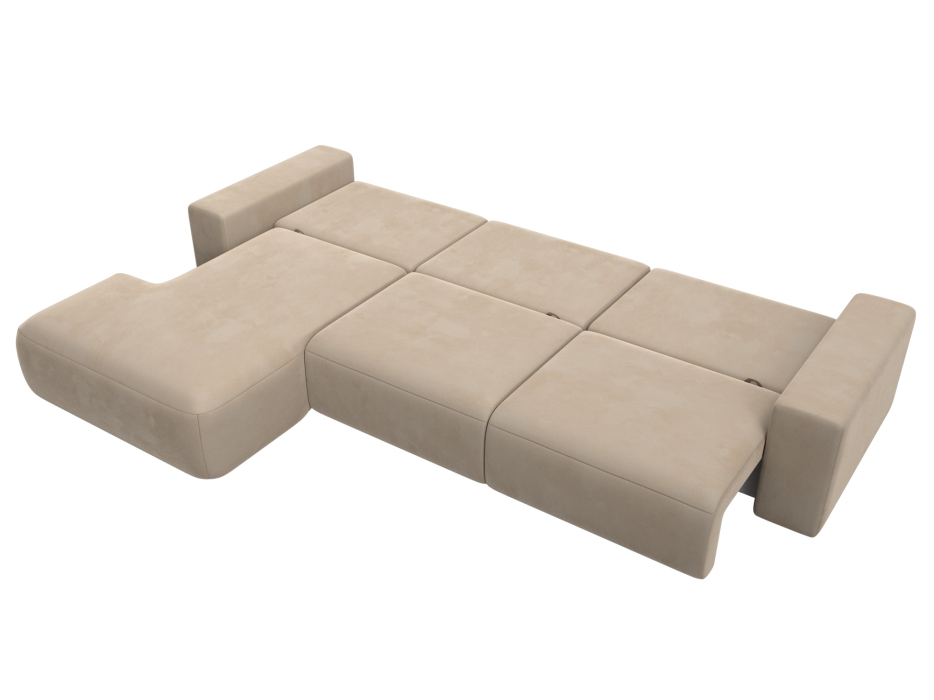 Диваны угловые в гостиную, Диван угловой Лига-036 Классик Лонг левый угол, велюр