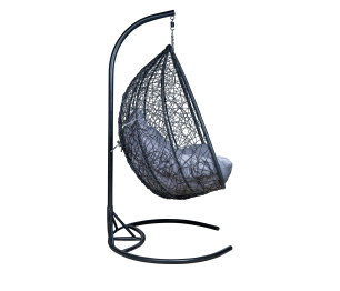 Подвесное кресло Leset Гаити, каркас Черный, подушка Светло-серая