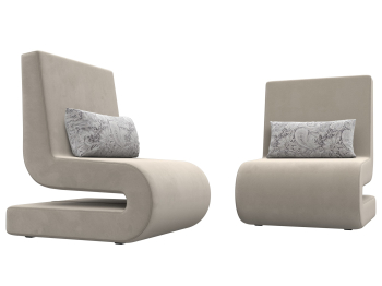 Кресло Волна (2 шт.), микровельвет