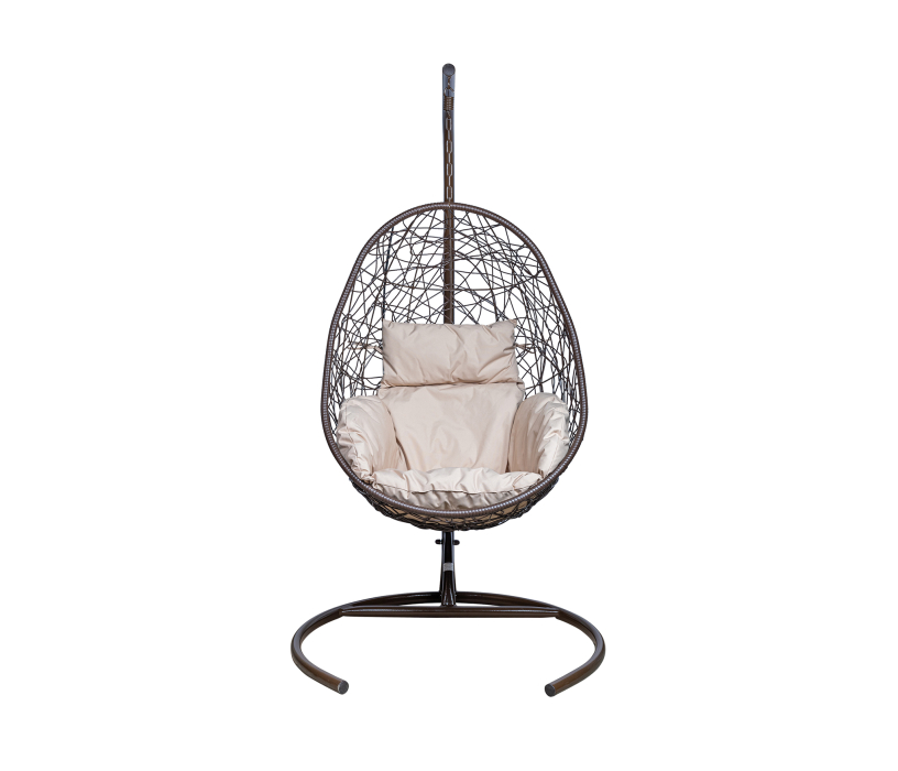 Мебель из ротанга, Подвесное кресло Leset Саона, каркас Коричневый, подушка Бежевая