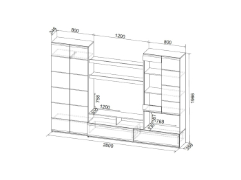 Гостиная Jimenez дуб венге / белый глянец
