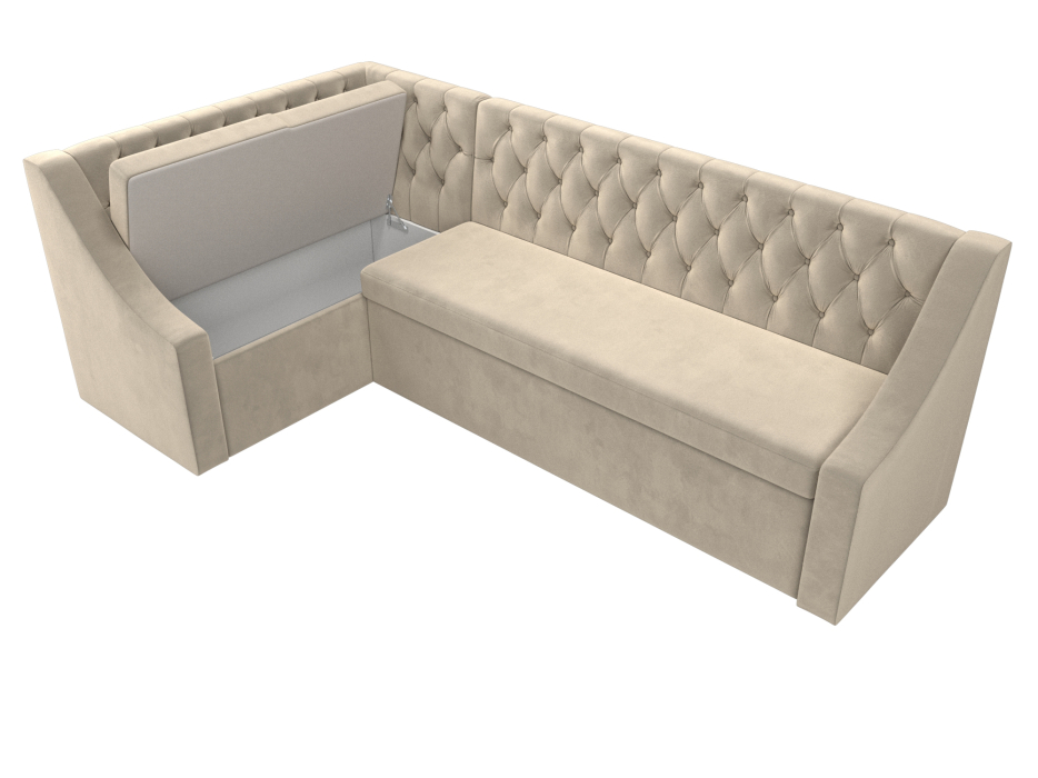 Диваны угловые кухонные, Кухонный угловой диван Мерлин левый угол микровельвет