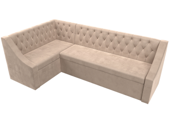 Кухонный угловой диван Мерлин левый угол велюр