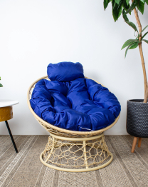 Кресло ПАПАСАН мини с ротангом бежевое