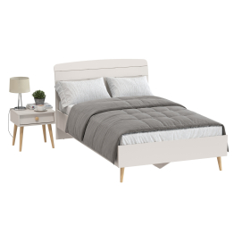 Полутораспальная кровать Афина 1200 с тумбой прикроватной