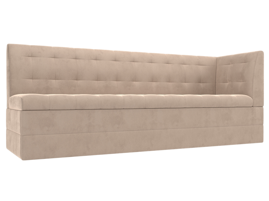 Диваны угловые кухонные, Кухонный диван Бриз с углом справа, велюр