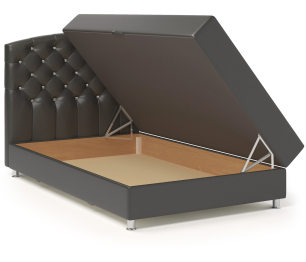 Кровать тахта Премиум Люкс 100 с подъемным механизмом, рогожка / экокожа
