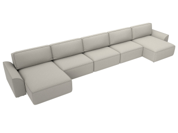 Диван П-образный Лига-048 НПБ МегаЛонг, рогожка Амур