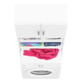 Шкаф для стиральной машинки в ванную с полками и дверками РВК