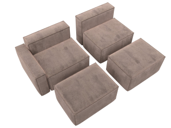 Диван угловой модульный Лига-063 угол левый, велюр TOWER