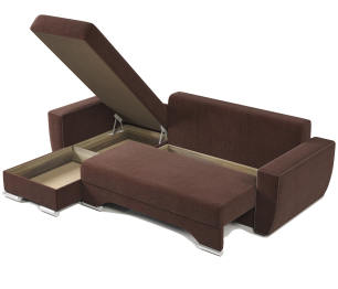 Угловой диван ЕвроШаг левый, велюр