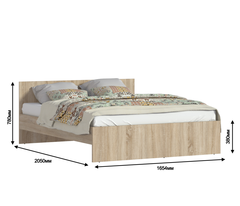 Двуспальные, Кровать Мамбо СБ-2679 1600 с ортопед. основанием и матрасом Фиеста