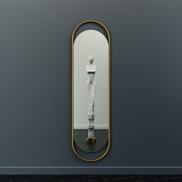 Дизайнерское настенное зеркало GENGLASS Evelix L в металлической раме