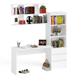 Стеллаж-комод Мори с письменным столом на 1200 и навесной полкой на 1200