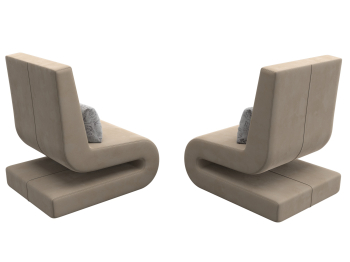 Кресло Волна (2 шт), велюр